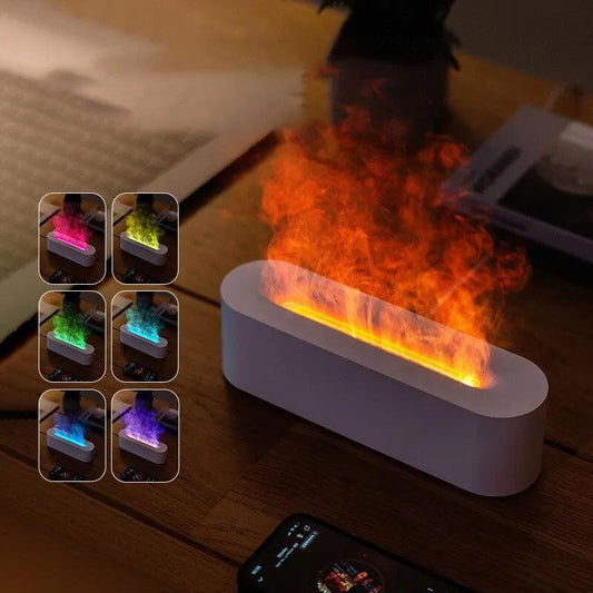 Diffuseur d'Arôme à Flamme RGB avec Humidificateur -  USB - Objetopia