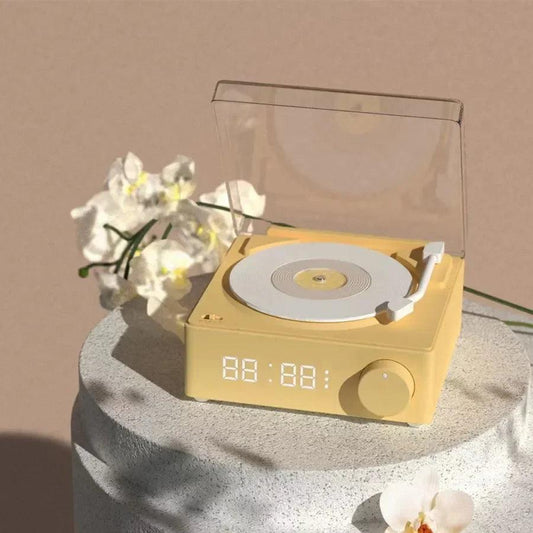 Haut-parleur Bluetooth sans fil style en vinyle rétro - Réveil - Objetopia